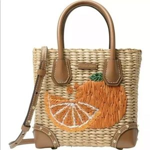 Michael Kors Malibu Natural/Tangerine Straw  Bag